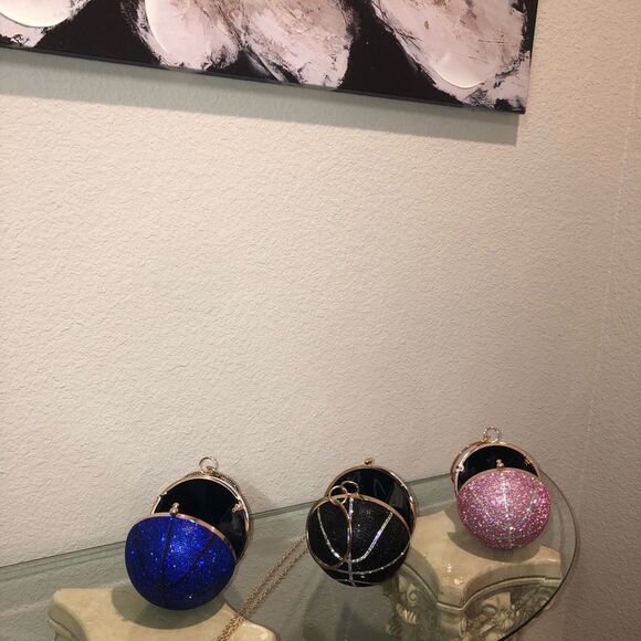 Rhinestone Basketball Clutch Bags - Picture 6 of 8